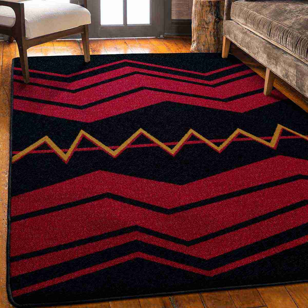 War Path nylon area rug in black