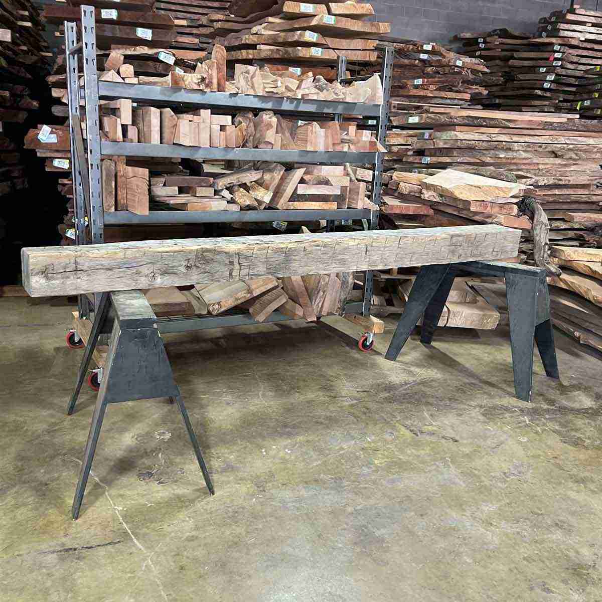 Reclaimed barn wood fireplace mantel